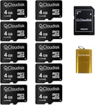 Pack De 10 Cartes Micro Sd De 4 Go Lot Microsdhc Avec Adaptateur Sd Lecteur De Carte Mémoire Usb (Carte Micro Sd De 4 Go)