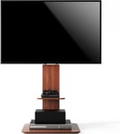 Support TV sur Pied: Meuble TV Pied pour Téléviseur de 32 à 65 Pouce Pied TV Réglable Ecran LED LCD Plasma avec 2 Étagères - Charge 30kg VESA 600x400