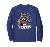 Marvel Guardians Of The Galaxy Rocket Circle Portrait Long Sleeve T-Shirt