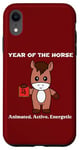 Coque pour iPhone XR Année du cheval mignon kawaii chinois zodiaque chinois nouvel an