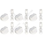 6 X Cannon Cooker/Oven/Grill Control Knob And Adaptors White