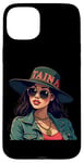 Coque pour iPhone 15 Plus Taina Sun Hat Chic Fashion Statement Boricua Puerto Rican