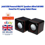 Jedel USB Powered Mini PC Speakers Wired 6W Travel Fo PC Laptop Tablet Phone CK4