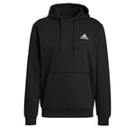 adidas Mens Essentials Fleece Hoodie,L Tall Black/White