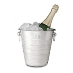 Relaxdays Stainless Steel Cooler with Handles, Ice Bucket for Wine and Champagne Bottles, Party, Wedding, D: 21.5 cm, Silver, 21.5 x 21.5 x 20.5 cm