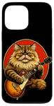 iPhone 13 Pro Max Cat playing guitar vintage old school Rock Fan cat Lover Case