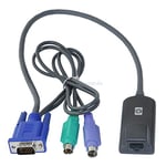 Hp adaptateur clavier / video / souris (kvm) ps/2 6 broches, hd-15 (m) rj-45 (f)