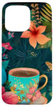 Coque pour iPhone 15 Pro Max White Pop Art Tropical Magic Book Floral Coffee Books