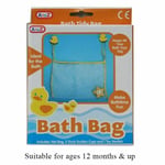 Rubber Duck Bath Tidy. Duck Bag With suction cups & Toy. Splash Fun Play Learn 