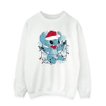 Disney Herr Lilo And Stitch Julbelysning Skiss Sweatshirt White 4XL