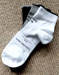 3 PAIRS : CALVIN KLEIN Womens White Grey Black QUARTER Trainer SOCKS 4-8 CK12