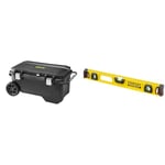 Stanley 1-94-850 Coffre Sur Roulettes Gamme Fatmax - Rangements Verticaux - Couvercle Rainure V & Stanley 1-43-553 Niveau Profile I-Beam 60 Cm Gamme FatMax - Structure En Aluminium Renforcé