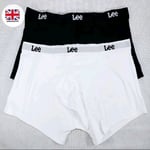 Lee Jeans Men' Boxers XL Underwear Tight Fit Trunks 2 Pack White Black Athletic