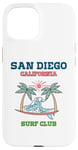 Coque pour iPhone 15 Club de surf rétro de San Diego en Californie