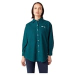 Wrangler Women's Corduroy Shacket​ Shirt, Dark Matcha, S