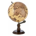 Paris Prix - Globe sur Pied en Bois 'Terrestre' 50cm Marron & Orange