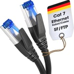 Câble Ethernet Cat 7 - 20 m - Câble Réseau, Câble RJ45/LAN de 10 Gigabits - Disponible en 0,25-30 m (approprié pour les réseaux à haute vitesse, commutateur/routeur/modem, noir)