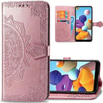 IMEIKONST Étui à Rabat pour Samsung Note 8, Mandala en Relief Étui Téléphone Prime PU Cuir Porte Carte Portefeuille Magnétique Kickstand Coque pour Samsung Galaxy Note 8 Mandala Rose Gold SD