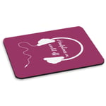 HEADPHONES ON, WORLD OFF PURPLE PC COMPUTER MOUSE MAT PAD - Music Rock n Roll