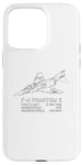 Coque pour iPhone 15 Pro Max Infographie sur l'avion à réaction américain F-4 Phantom II