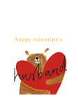 Caroline Gardner Bear Holding Heart Husband Valentine's Day Card