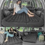 Suv Matelas gonflable pour voiture - Matelas gonflable amovible - Matelas gonflable plus épais - Pour camping - Avec 2 coussins et pompe - Noir