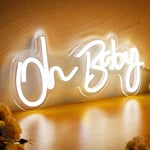 LED Neon Sign Oh Baby USB Wall Night Light Lamp Hanging Bar Home Room Decor