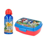 My sweety pop – Ensemble repas - Boîte à goûter + Gourde - Lunch box – Hydratation - Pour enfant - Crèche - Maternelle - Ecole - Vacances - Repas - Idée Cadeau - Sonic - Rouge/Bleu - pour garcon