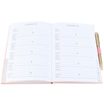 A5 ADDRESS BOOK PINK WITH PEN Organiser PU Leather Contact A-Z Index Notebook