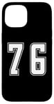 iPhone 15 White Number 76 Team Junior Sports Numbered Uniform Case