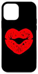 iPhone 12 mini Valentine Lips In A Shape Of A Red Heart. Valentine Kisses Case