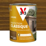 V33 Lasure Bois extérieur Chêne moyen - Protection Classique 4 ans - Protège du grisaillement - Direct bois neufs ou anciens - Texture anti-goutte - 5L