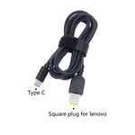 Câble de charge USB Type C PD,adaptateur secteur CC,convertisseur de prise vers 13 prises mâles,Lenovo,Bali,Dell,Hp,chargeur d'ordinateur portable - Type Square