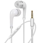 Hands free earphones 3.5 jack  anti-knots cable -White