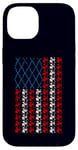 Coque pour iPhone 14 Batterie drapeau américain 4 juillet hommes femmes batteur USA