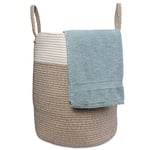 Woven Basket For Laundry With Handles | Great For Livingroom, Bedroom, Bathroom & More | 100% Cotton, 52 Liters | Wash Basket & Toy Basket | Foldable & Freestanding | Toy Storage Basket By Gadgy