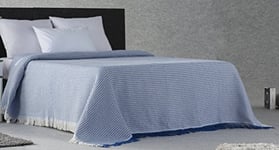 Estoralis - NIDO - Couette de canapé Polyvalente, Couvre-lit, Couverture Foulard, Plaid pour lit, Housse de canapé, Pratique et Doux Confortable. Coton Polyester. (230 x 240 cm. Couleur Bleu)