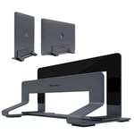 Macally Vertical Laptop Stand for Desk - Adjustable Desk Laptop Holder for Universal Compatibility - Saves Space & Improves Airflow - Use as MacBook Stand Vertical Dock (Pro/Air) - Weighted Frame