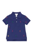 Polo Pony Cotton Mesh Polo Shirt Blue Ralph Lauren Baby