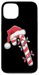 Coque pour iPhone 13 Bonnet de Père Noël en forme de canne à sucre d'orge