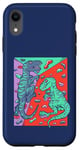 Coque pour iPhone XR T-Rex Rock Climbing Dino Bouldering