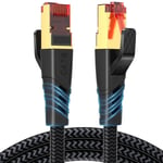 Cable Ethernet,Cat 8 20Mètres 40gbps CâBle RéSeau 2000mhz Haute Vitesse S/FTP RJ45 Poe Lan Gigabit CâBle RéSeau En Nylon Pour Routeur Modem Commutateur D'Ordinateur PS5 Smart TV Ordinateur.[G2703]