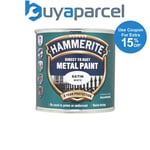 Hammerite 5092881 Direct to Rust Satin Finish Metal Paint White 250ml HMMSAFW250