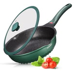 Frying Pan with Lid Non Stick Large 30cm/ 6L Anti Scratch Heavy Duty Induction