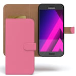 For Samsung Galaxy A5 2017 Flip Cover Faux Leather Case Protection Phone Pink