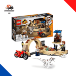 LEGO Jurassic World La Poursuite En Moto De L’Atrociraptor, Jouet De Dinosaures