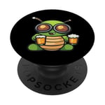 Caterpillar de ski avec bière | Funny Party Comic PopSockets PopGrip Adhésif