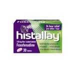 Histallay Hayfever & Allergy Relief Tablets, 30 Tablets, 120mg Fexofenadine, Antihistamine 24hr Relief, Acts Within 1hr, Relieves Hayfever, Pet, Dust and Mould Allergies