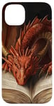 iPhone 14 Plus Aesthetic Gothic Red Dragon Reading Book Painting Bookish Case