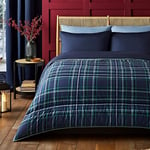 Night Lark - Couette sans Housse – 10,5 tog – Simple – Collection Design – Literie de Luxe – Hypoallergénique – Lavable en Machine – Tartan Bleu Marine Classique